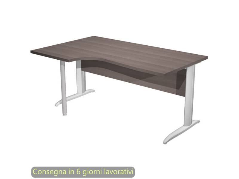 Scrivania penisola sx frassino toscano 160×60/80/100xH.72 cm gamba a L metallo grigio – Presto Compact – 009K211/F/AA