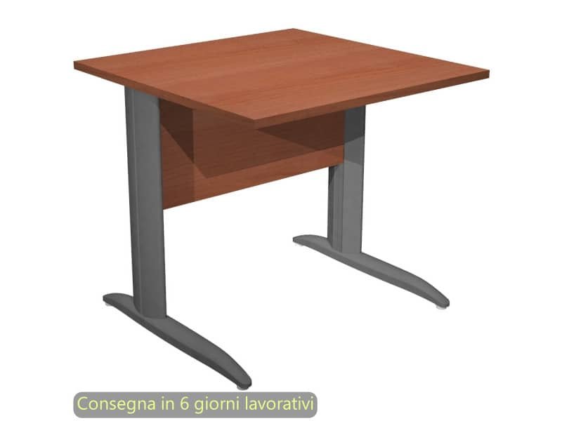 Scrivania piano ciliegio arabis 80x80xH.72 cm gamba ad L metallo antracite Presto Artexport – 001K2/H/AF