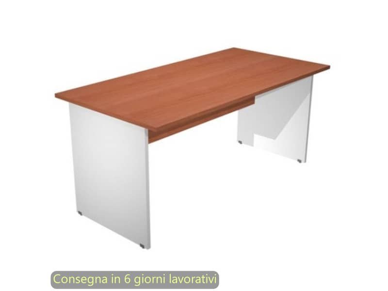 Scrivania ciliegio arabis 160x80xH.72 cm gamba a pannello grigia linea Presto Artexport – 003PAN/H5