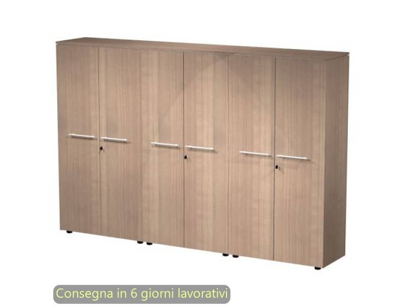 Composizione 3 mobili medi con ante melaminico 162,8x43xH.158,2 cm Flora Artexport ciliegio arabis – 937T-73×3/K
