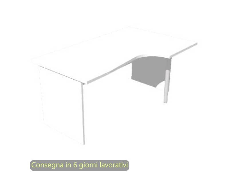 Scrivania penisola destra piano bianco 160×60/80/100xH72 cm gamba a pannello in melaminico Presto Compact – 008PAN11/3