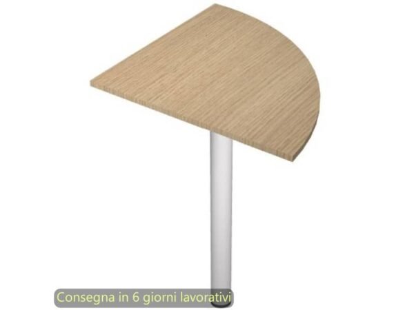 Raccordo a 90ø con supporto metallico cromato per scrivanie Presto 80x80 cm Artexport rovere - 313-11C_C