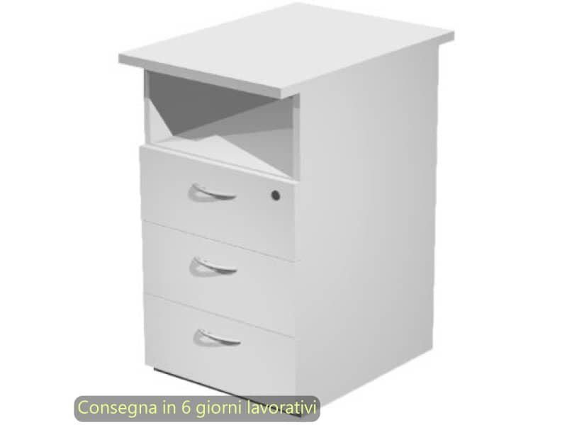 Cassettiera alta 1 vano + 3 cassetti con serratura 43x60xH.72 cm smontata Presto Artexport grigio – 60025/9