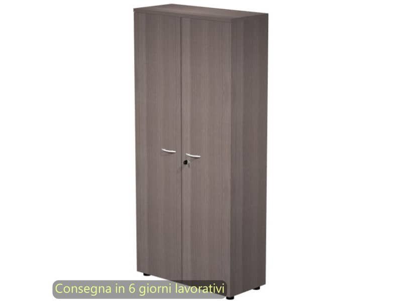 Mobile alto con ante con serratura 80x35xH.180 cm 3 ripiani Presto Artexport frassino toscano