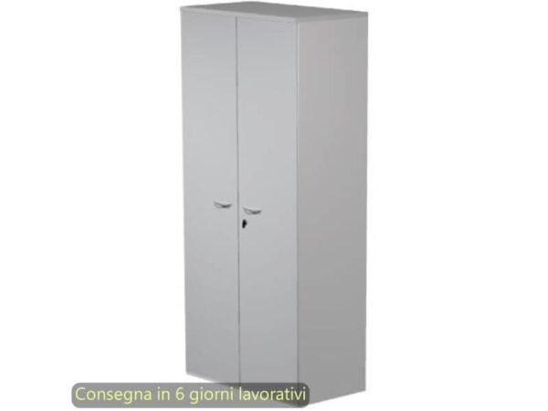 Mobile alto con ante con serratura 80x35xH.180 cm 3 ripiani Presto Artexport grigio - 038-39-75M/9