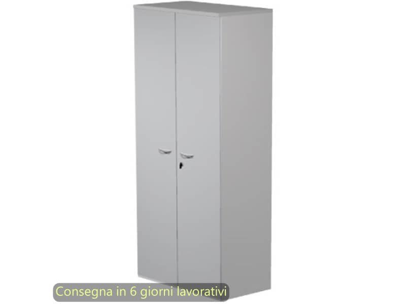 Mobile alto con ante con serratura 80x35xH.180 cm 3 ripiani Presto Artexport grigio – 038-39-75M/9