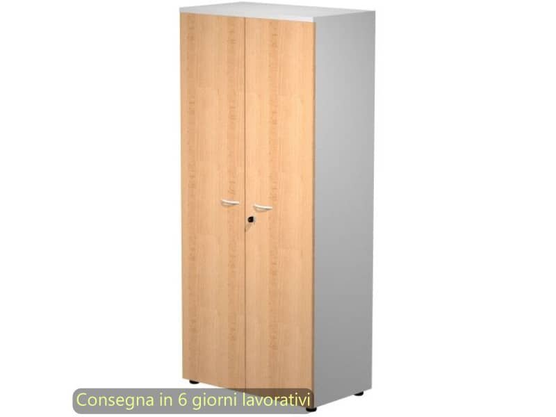 Mobile alto con serratura Presto 80x44xH.180 cm – struttura grigia Artexport ante faggio – 538-39-75M/6
