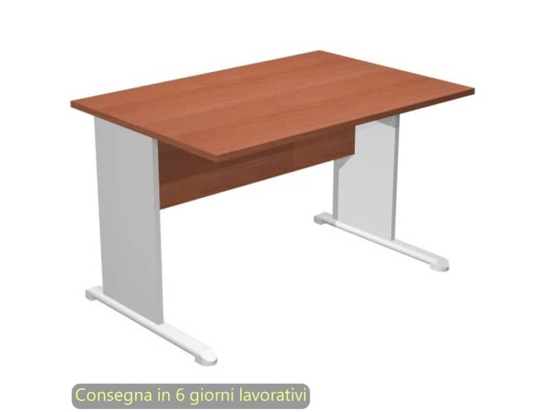 Scrivania ciliegio arabis 120x80xH.72 cm gamba a pannello grigia con piede metallico linea Presto Artexport 004L/H5