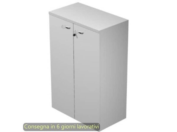Mobile medio con ante con serratura 80x35xH.120 cm 2 ripiani Presto Artexport grigio - 035-69M/9