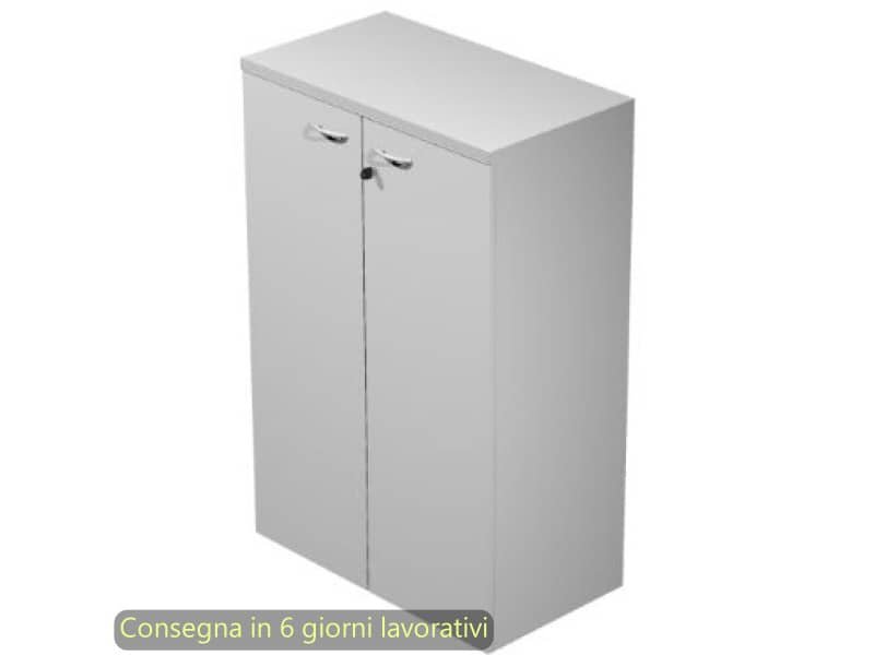 Mobile medio con ante con serratura 80x35xH.120 cm 2 ripiani Presto Artexport grigio – 035-69M/9