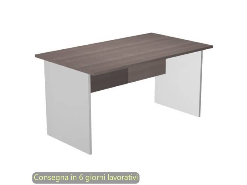 Scrivania frassino toscano 140x80xH72 cm gamba a pannello grigia linea Presto Artexport – 002PAN/F5