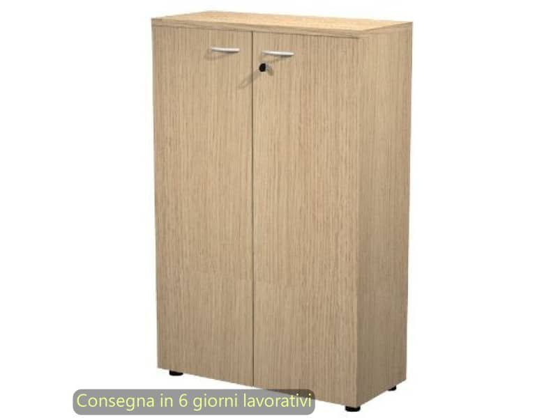 Mobile medio con ante con serratura 80x35xH.120 cm 2 ripiani Presto Artexport rovere – 035-69M/C