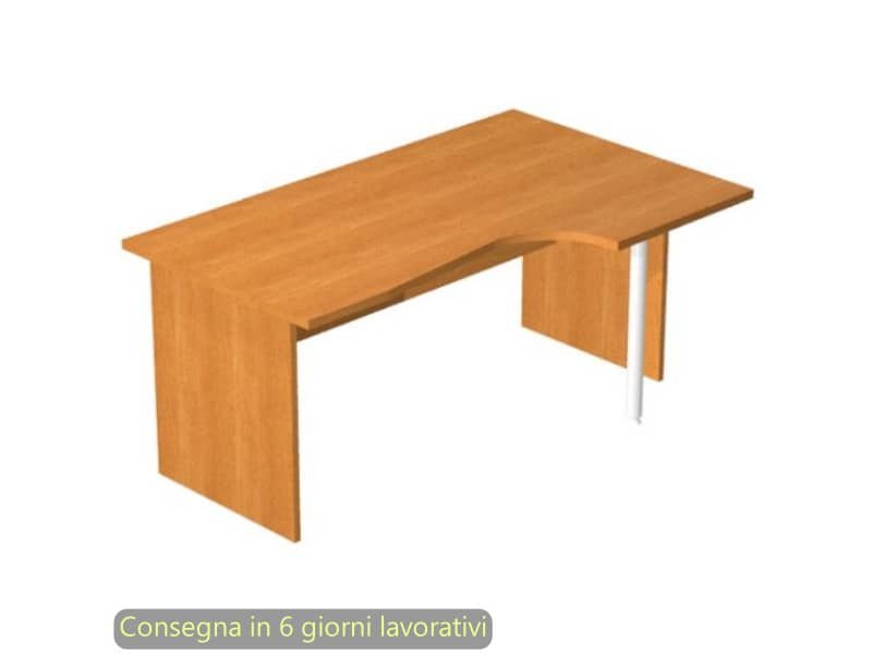 Scrivania penisola destra noce chiaro 160×60/80/100xH72 cm gamba a pannello in melaminico Presto Compact – 008PAN11/4