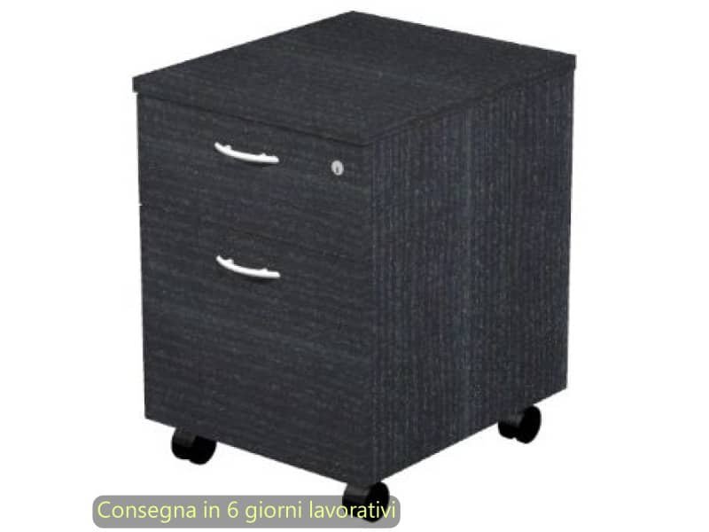 Cassettiera 1 cassetto+ 1 classificatore 41,8x52xH.59,5 cm con ruote montata Presto Artexport nero – 60020/8