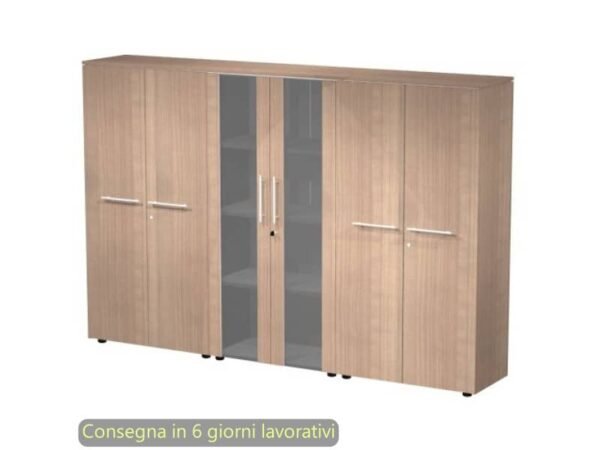 Composizione 3 armadi medi con ante 162,8x43xH.158,2 cm Flora Artexport ciliegio arabis - 937T-73x2-74/K