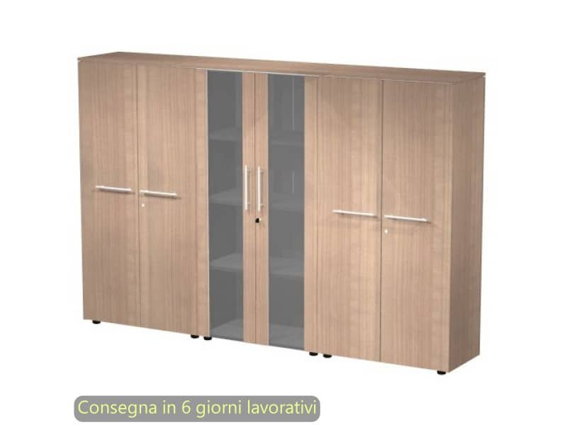 Composizione 3 armadi medi con ante 162,8x43xH.158,2 cm Flora Artexport ciliegio arabis – 937T-73×2-74/K