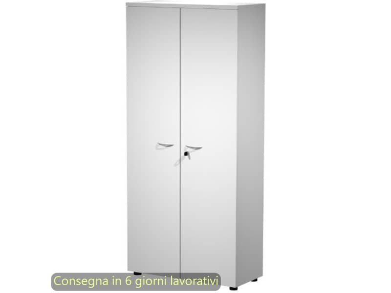 Mobile alto con ante con serratura 80x35xH.180 cm 3 ripiani Presto Artexport bianco – 038-39-75M/3