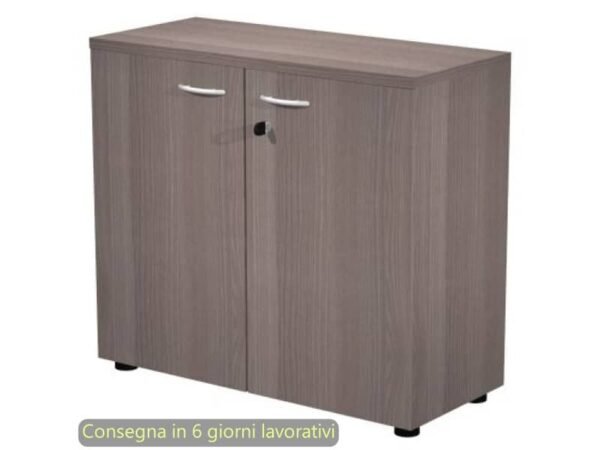 Mobile basso con ante in melaminico con serratura 80x35xH.72 cm Presto Artexport frassino toscano - 030-67M/F