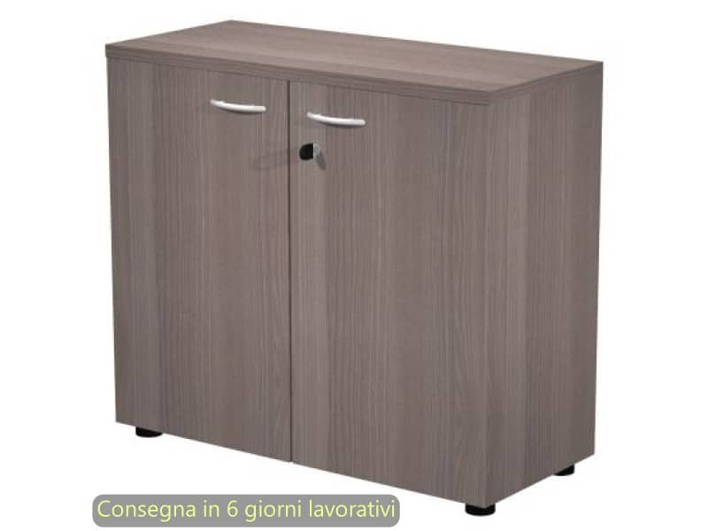 Mobile basso con ante in melaminico con serratura 80x35xH.72 cm Presto Artexport frassino toscano – 030-67M/F