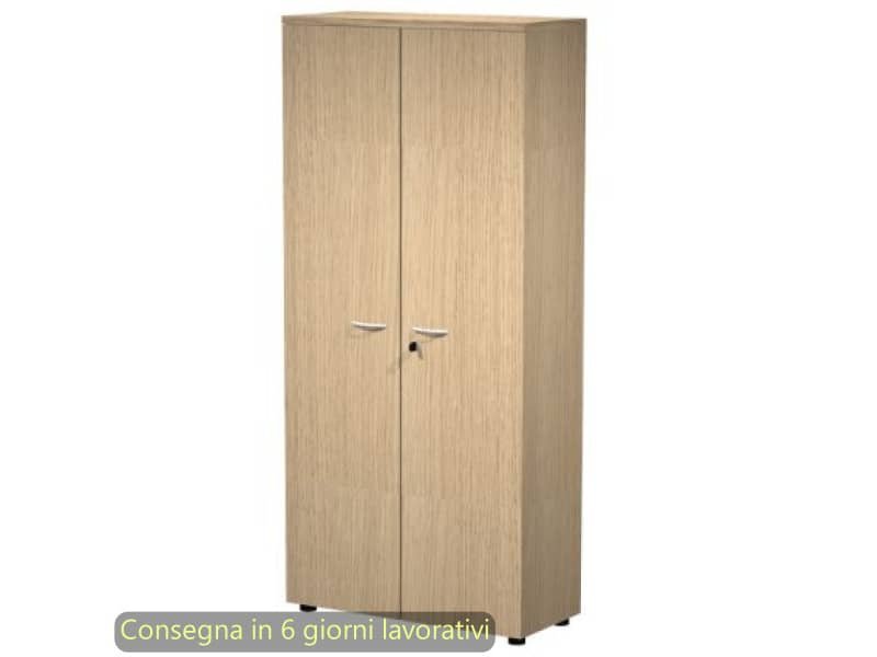 Mobile alto con ante con serratura 80x35xH.180 cm 3 ripiani Presto Artexport rovere – 038-39-75M/C