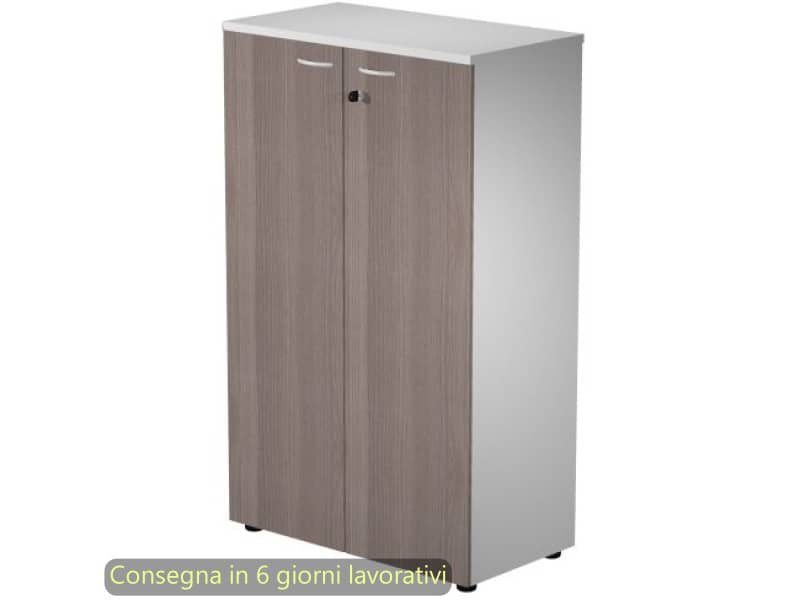 Mobile medio con serratura Presto 80x44xH.120 cm – struttura grigia Artexport ante frassino toscano