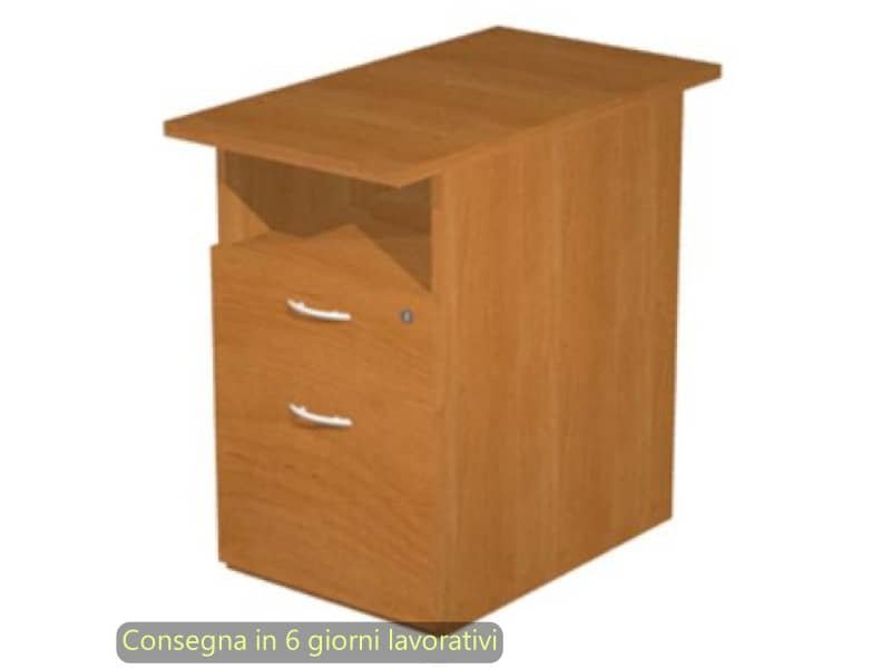 Cassettiera alta 1 vano a giorno + 1 cassetto + 1 file 43x80xH.72 cm smontata Presto Artexport noce chiaro – 60023/4