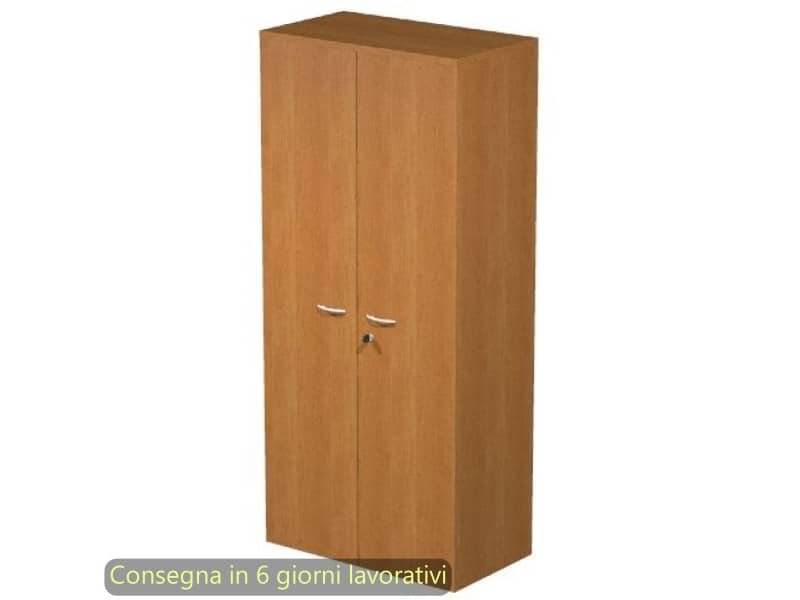 Mobile alto con ante con serratura 80x35xH.180 cm 3 ripiani Presto Artexport noce chiaro – 038-39-75M/4