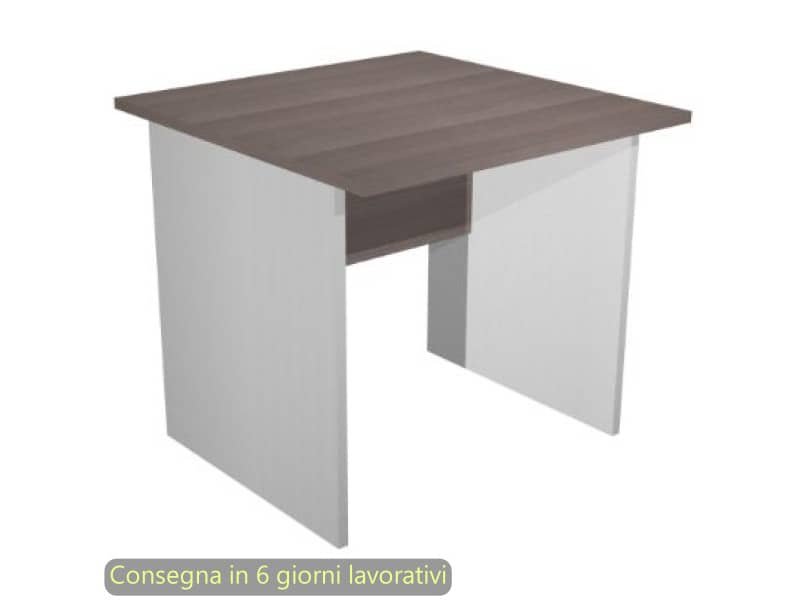 Scrivania frassino toscano 80x80xH.72 cm gamba a pannello grigia linea Presto Artexport – 001PAN/F5