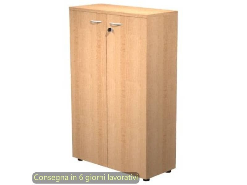 Mobile medio con ante con serratura 80x35xH.120 cm 2 ripiani Presto Artexport faggio – 035-69M/6