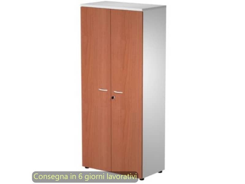 Mobile alto con serratura Presto 80x44xH.180 cm – struttura grigia Artexport ante ciliegio arabis
