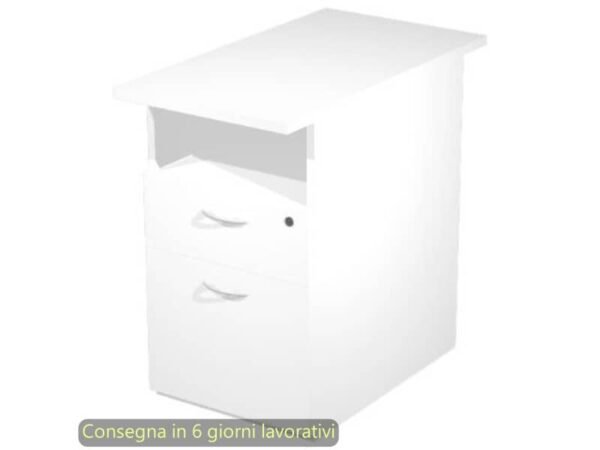 Cassettiera alta 1 vano a giorno + 1 cassetto + 1 file 43x80xH.72 cm smontata Presto Artexport bianco - 60023/3