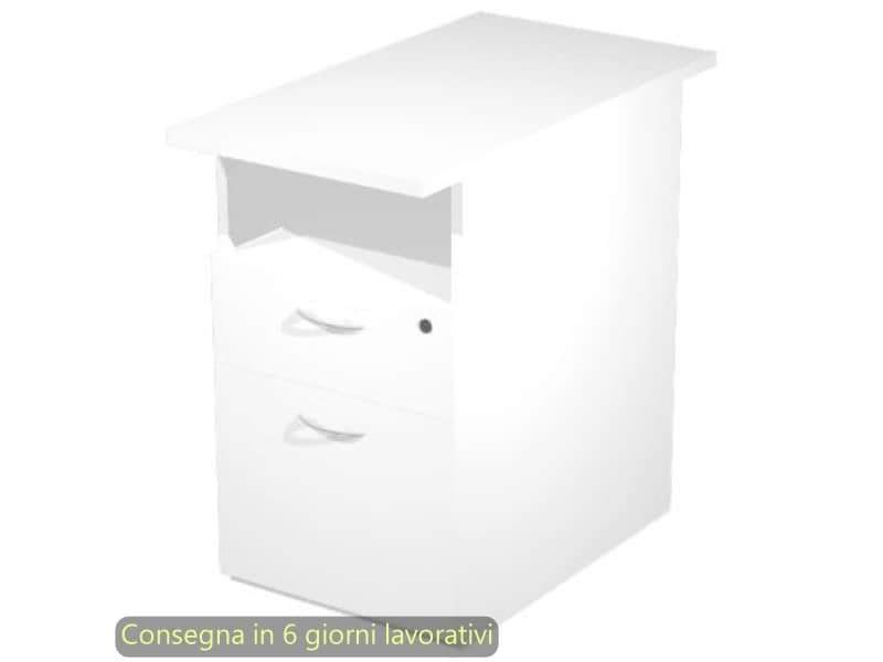 Cassettiera alta 1 vano a giorno + 1 cassetto + 1 file 43x80xH.72 cm smontata Presto Artexport bianco – 60023/3