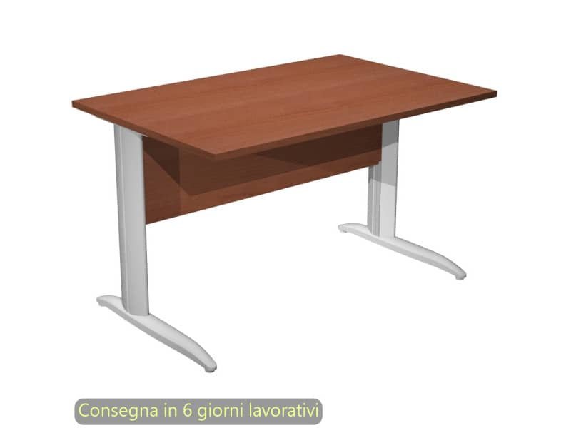 Scrivania ciliegio arabis 120x80xH.72 cm gamba ad L in metallo grigio alluminio linea Presto Artexport – 004K2/H/AA