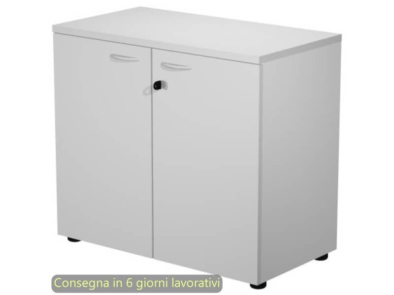Mobile basso con serratura Presto 80x44xH.72 cm – struttura grigia Artexport ante grigie – 530-67M/9