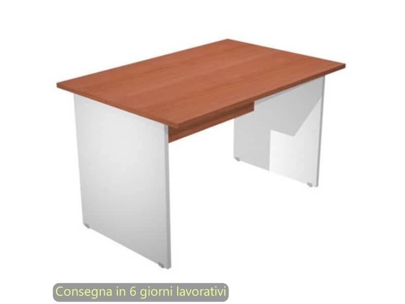 Scrivania ciliegio arabis 120x80xH72 cm gamba a pannello grigia linea Presto Artexport – 004PAN/H5