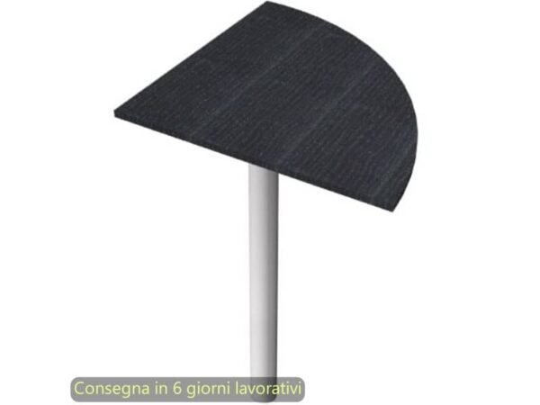 Raccordo a 90ø con supporto metallico cromato per scrivanie Presto 80x80 cm Artexport nero venato frassino -