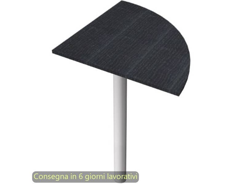 Raccordo a 90ø con supporto metallico cromato per scrivanie Presto 80×80 cm Artexport nero venato frassino –