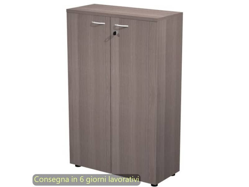 Mobile medio con ante con serratura 80x35xH.120 cm 2 ripiani Presto Artexport frassino toscano – 035-69M/F