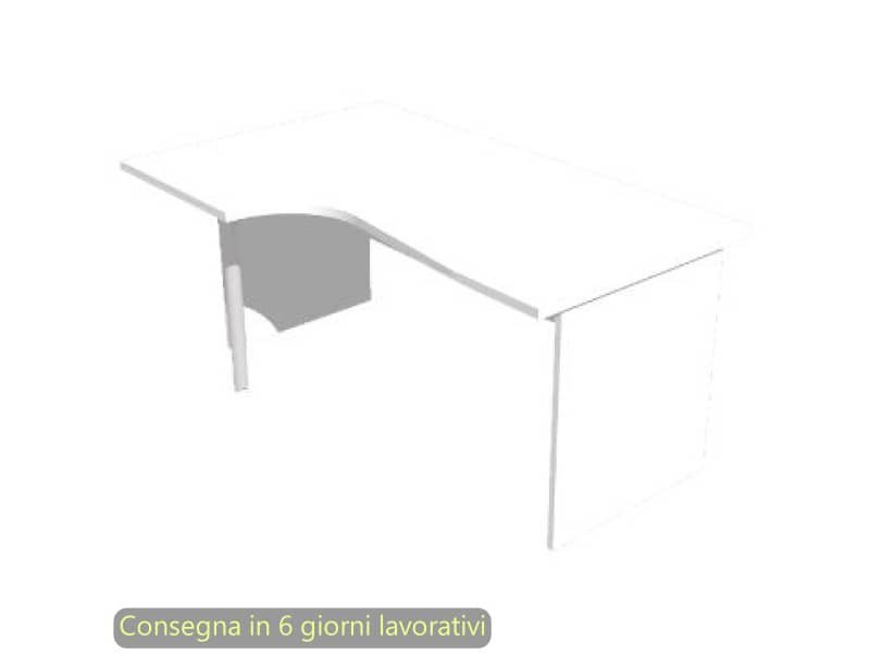 Scrivania penisola sinistra piano bianco 160×60/80/100xH72 cm gamba a pannello in melaminico Presto Compact – 009PAN11/3