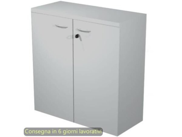 Mobile basso con ante in melaminico con serratura 80x35xH.72 cm Presto Artexport grigio - 030-67M/9