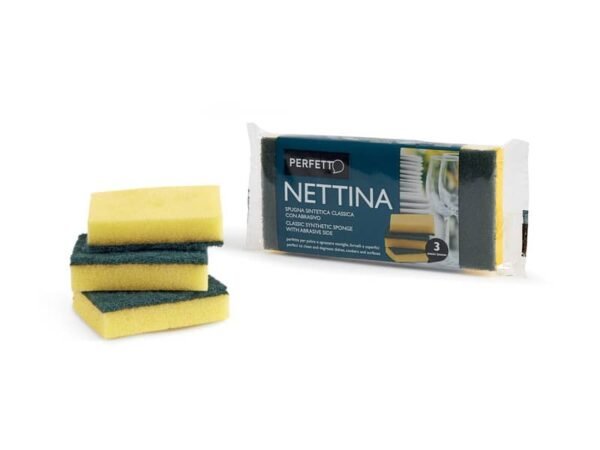 Spugna sintetica abrasiva Nettina conf. 3 pz Perfetto misura classica 0245