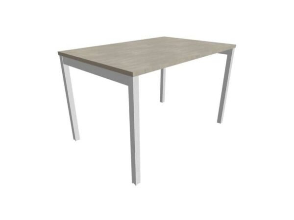Scrivania piano cemento 120x80xH.75 cm gamba a ponte in acciaio argento linea Practika P3 Quadrifoglio - ECSPT120-CL-A