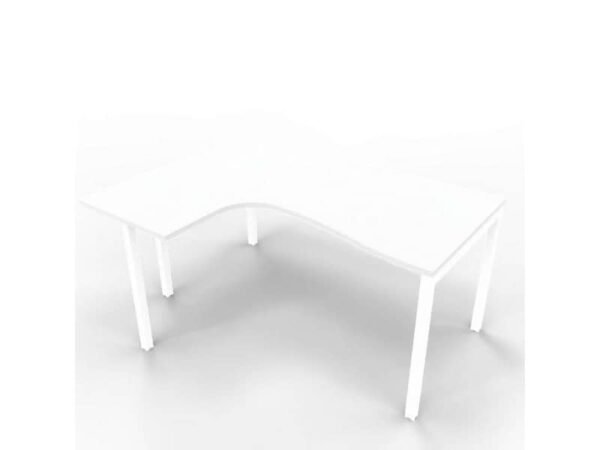 Scrivania penisola sinistra piano grigio 160x120xH.75 cm gamba a ponte in acciaio bianco linea Practika P3 - ECSPT16S-GR-I
