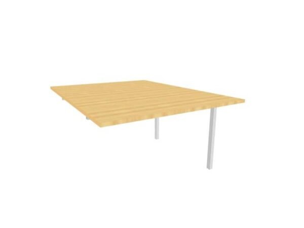 Postazione aggiuntiva bench piano faggio 120x160xH.75 cm gamba a ponte in acciaio argento Practika P3 - ECBIC12-FA-A
