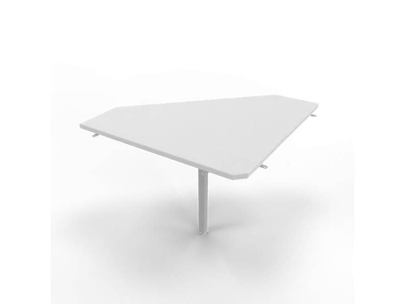 Raccordo 90ø piano grigio 84x84xH.75 cm gamba in acciaio argento per scrivanie Practika P4 Quadrifoglio ECRA9004-GR-A