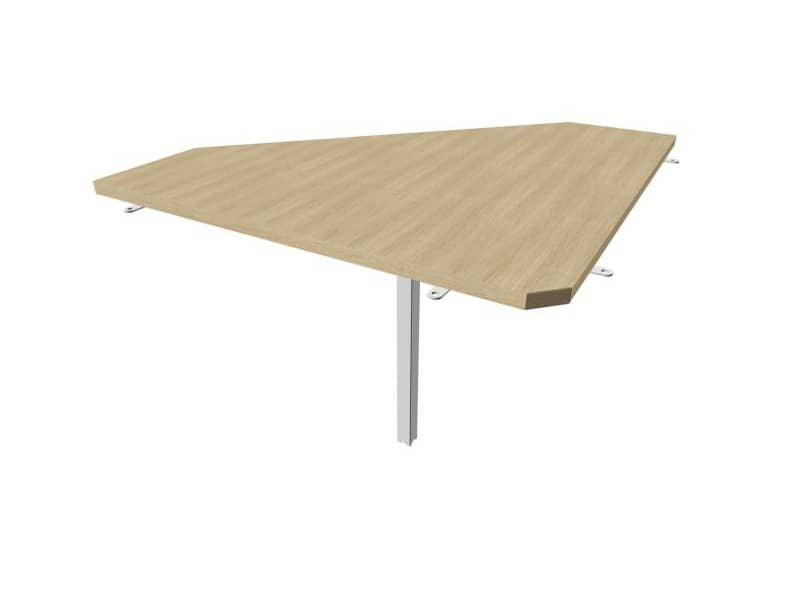 Raccordo 90ø piano rovere 84x84xH.75 cm gamba in acciaio argento per scrivanie Practika P4 Quadrifoglio ECRA9004-RK-A
