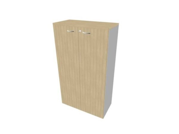 Armadio medio con ante battenti rovere scocca argento 90x45xH.160 cm linea Practika Quadrifoglio - ECEL90L-RK-AA-RK