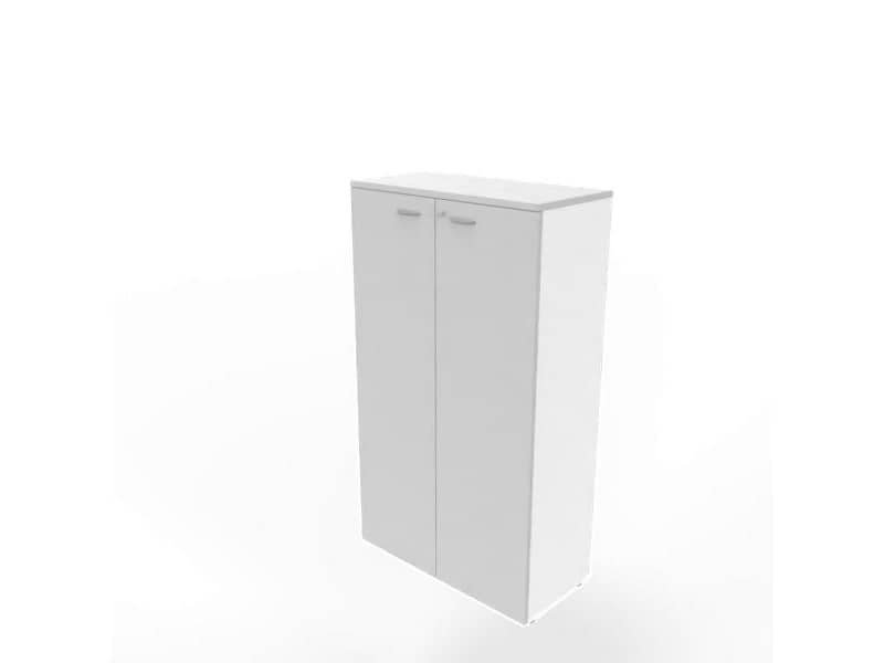 Armadio medio con ante battenti grigio scocca bianca 90x45xH.160 cm linea Practika Quadrifoglio – ECEL90L-GR-BA-GR