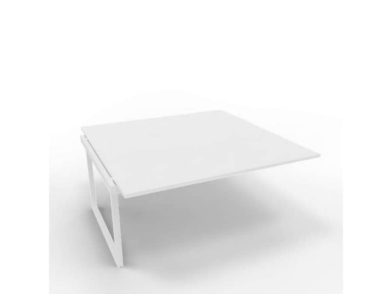 Postazione aggiuntiva bench piano bianco 160x160xH.75 cm gamba ad anello in acciaio bianco Practika P2 ECBIA16-BA-I