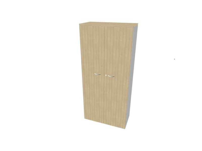 Armadio alto con ante battenti rovere scocca argento 90x45xH.200 cm linea Practika Quadrifoglio – ECES90S-RK-AA-RK